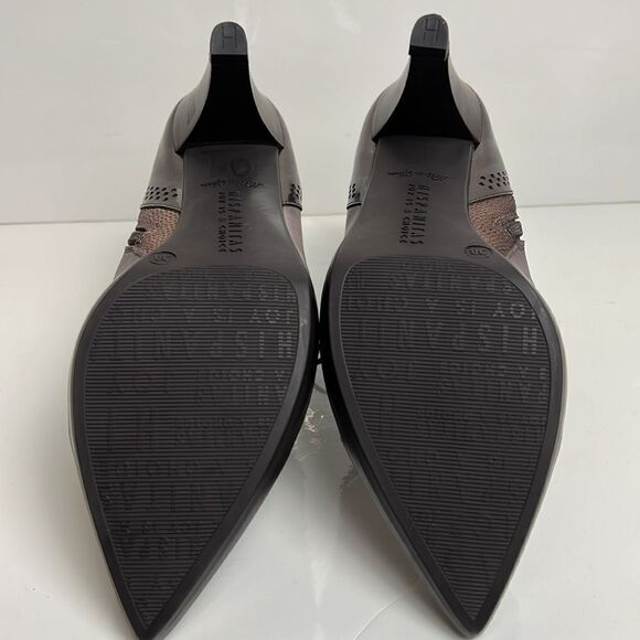 Hispanitas Leather Heeled Pointed Toe Side Zip Ankle Boots Size 38 - Picture 10 of 15